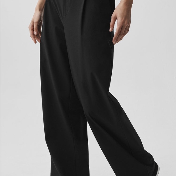 ALO Yoga Women's Elegant Black Wide-Leg Trousers - Picture 3 of 13